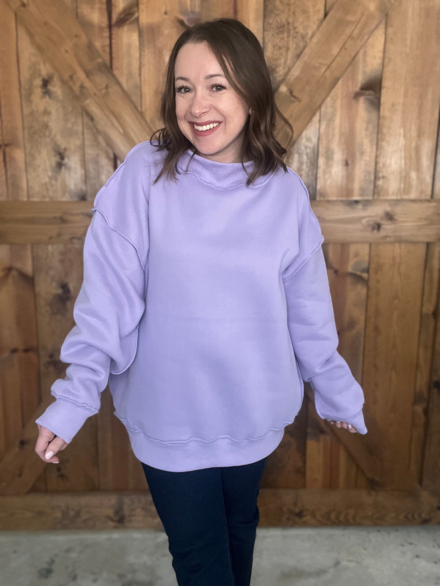 Color Me Happy Mock Neck - Lavender