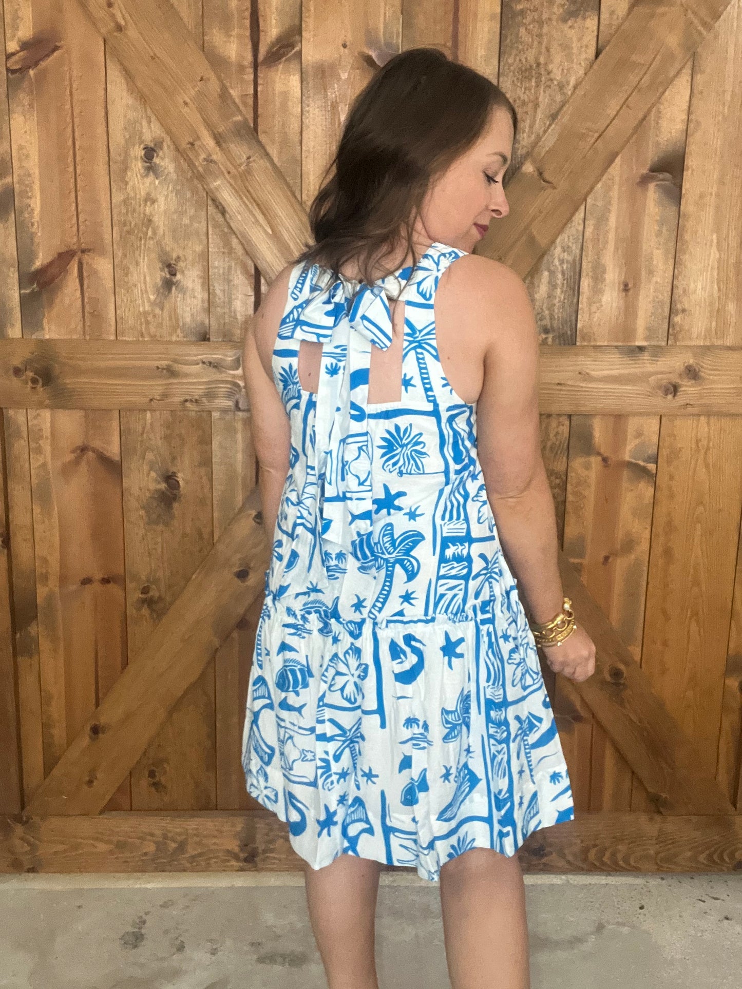 Tidal Waves Dress - Blue