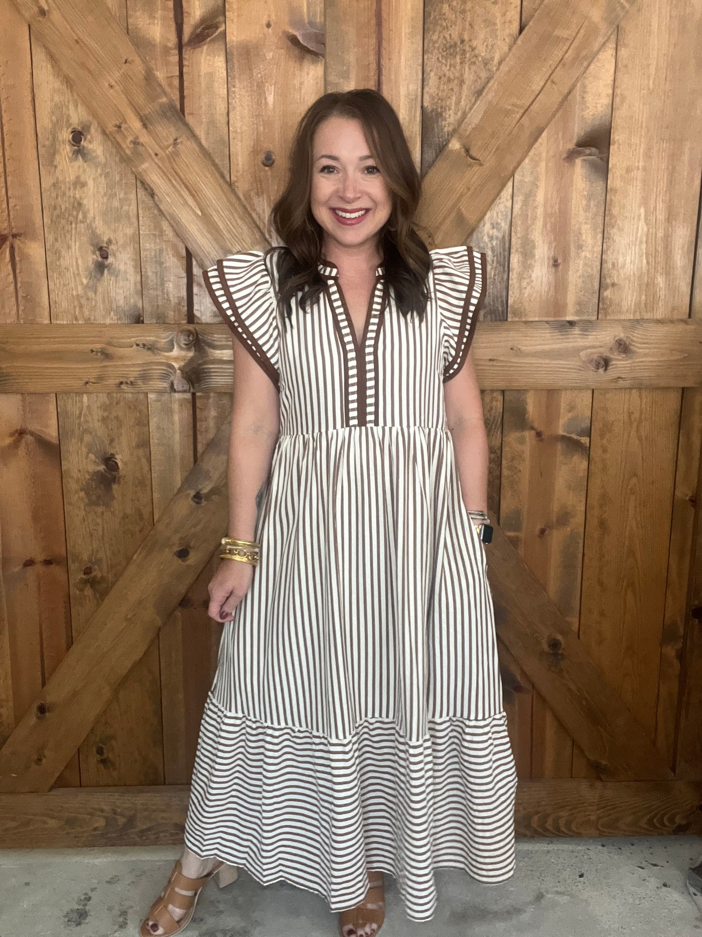 Autumn Breeze Dress - Brown