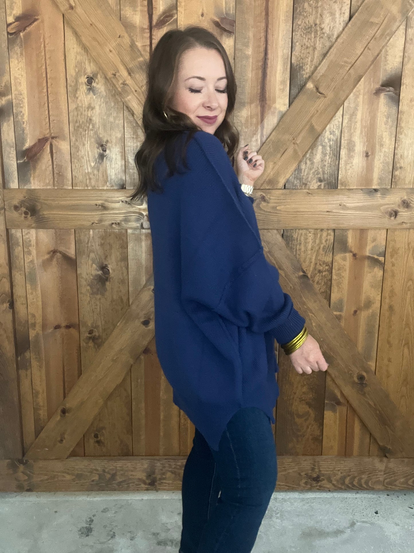 Snuggle Season Sweater - Navy
