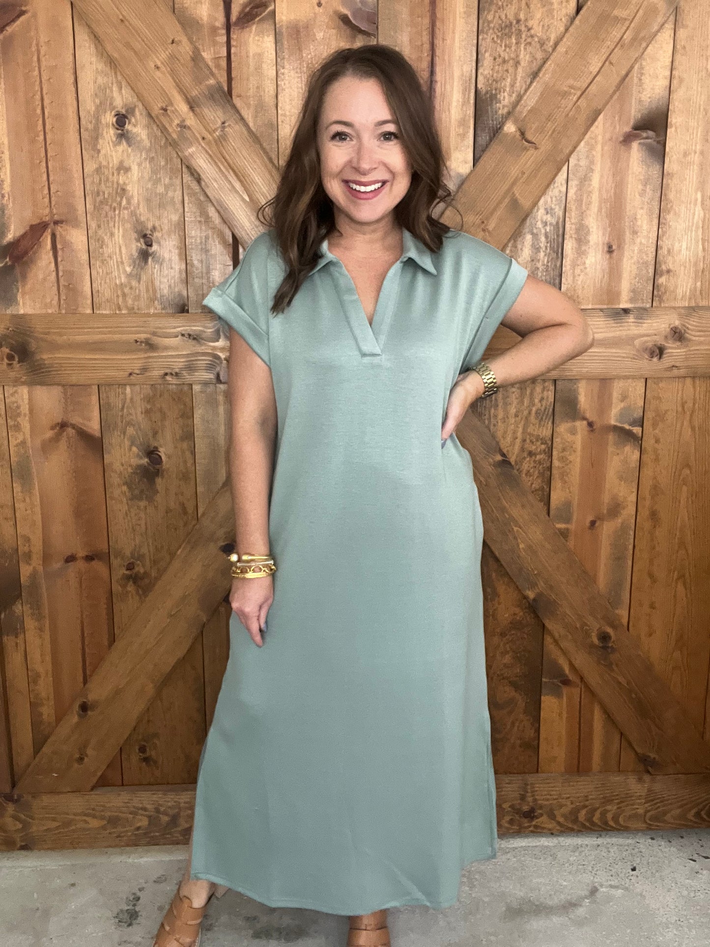 On The Go Dress - Kale