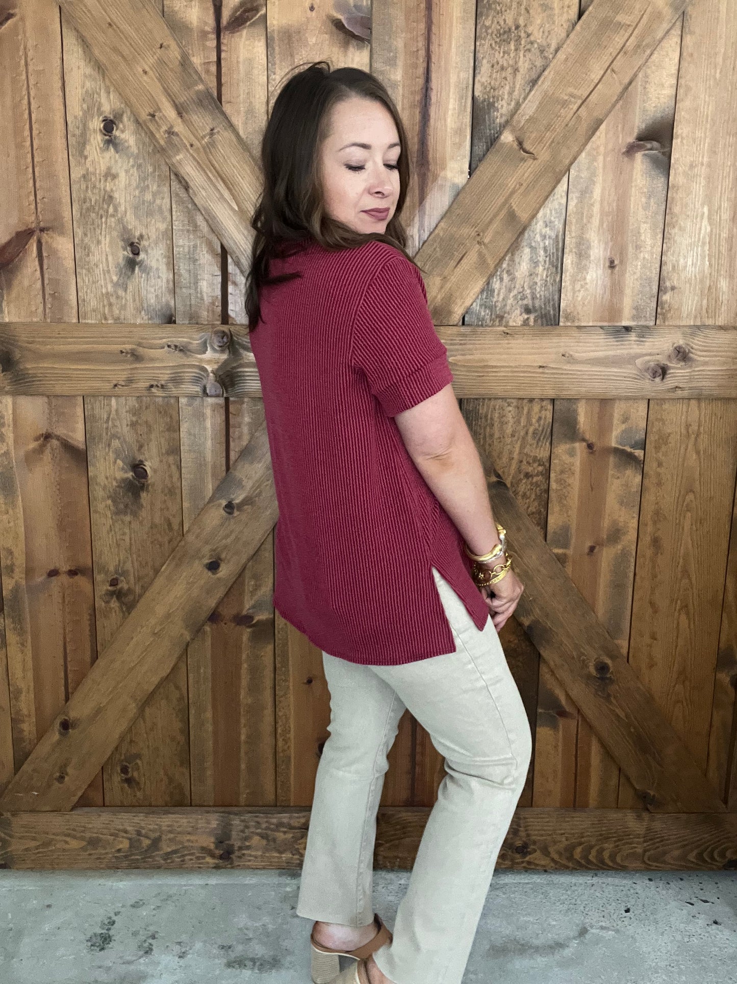 Basic Bliss Top - Cranberry