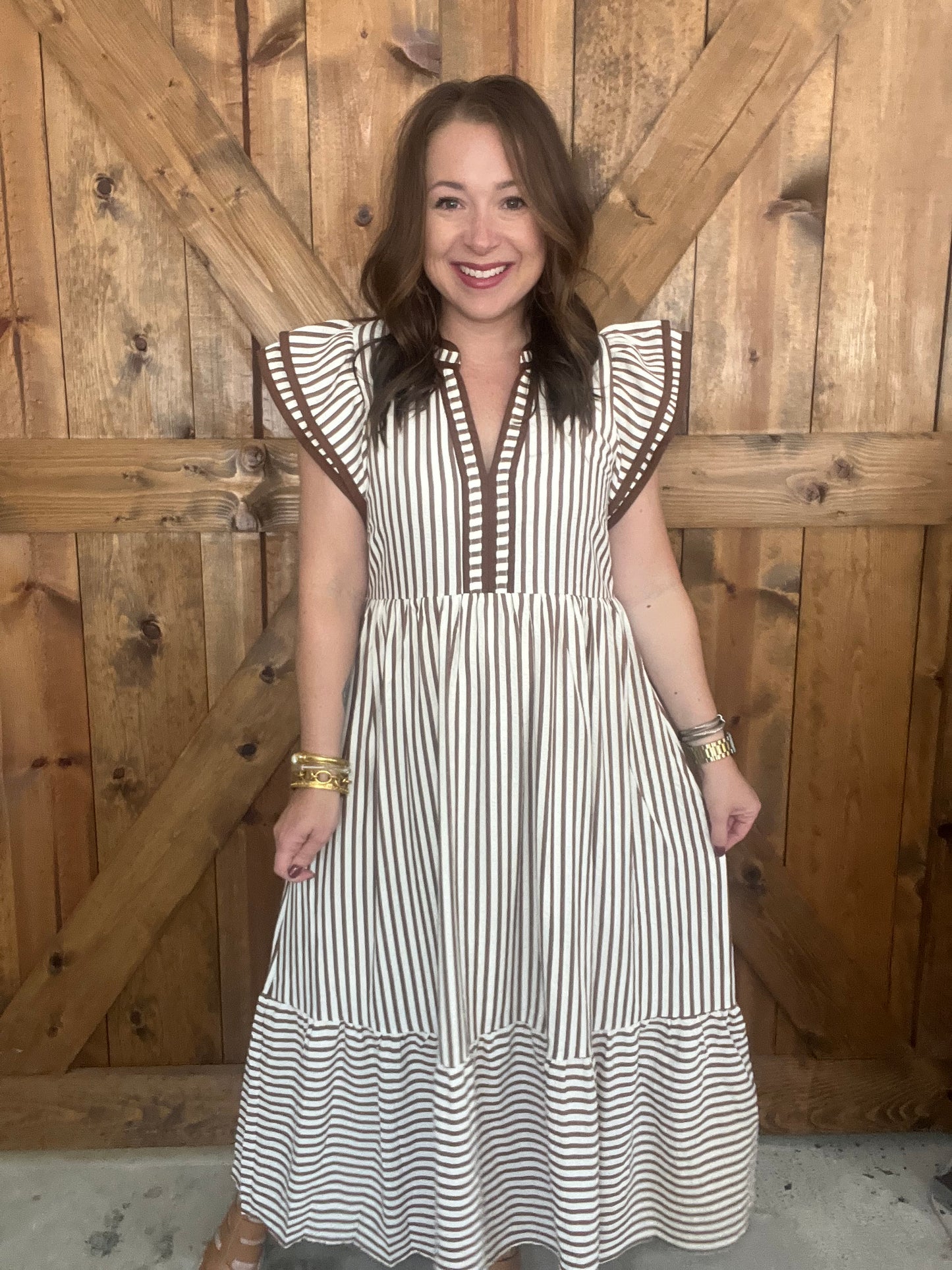 Autumn Breeze Dress - Brown