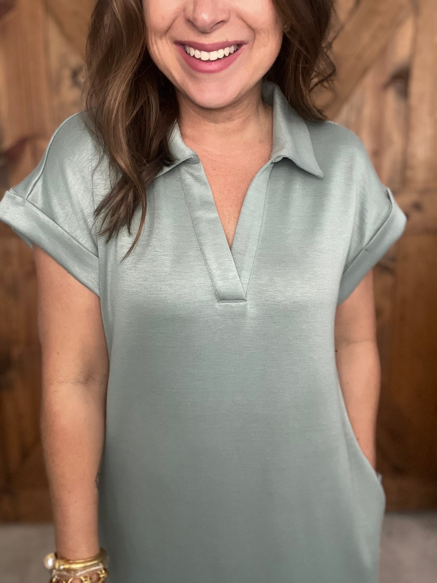 On The Go Dress - Kale
