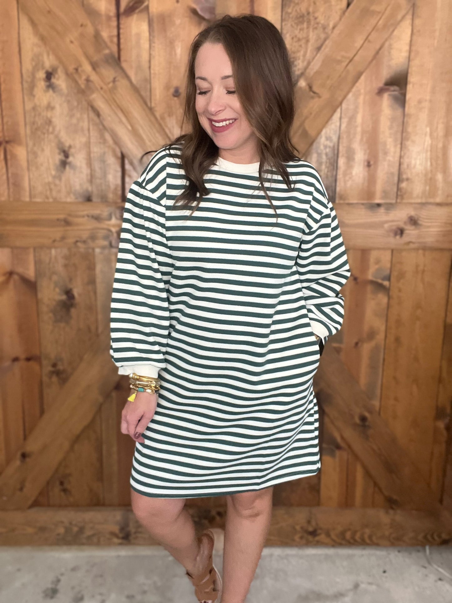 Straight Away Dress - Hunter Green