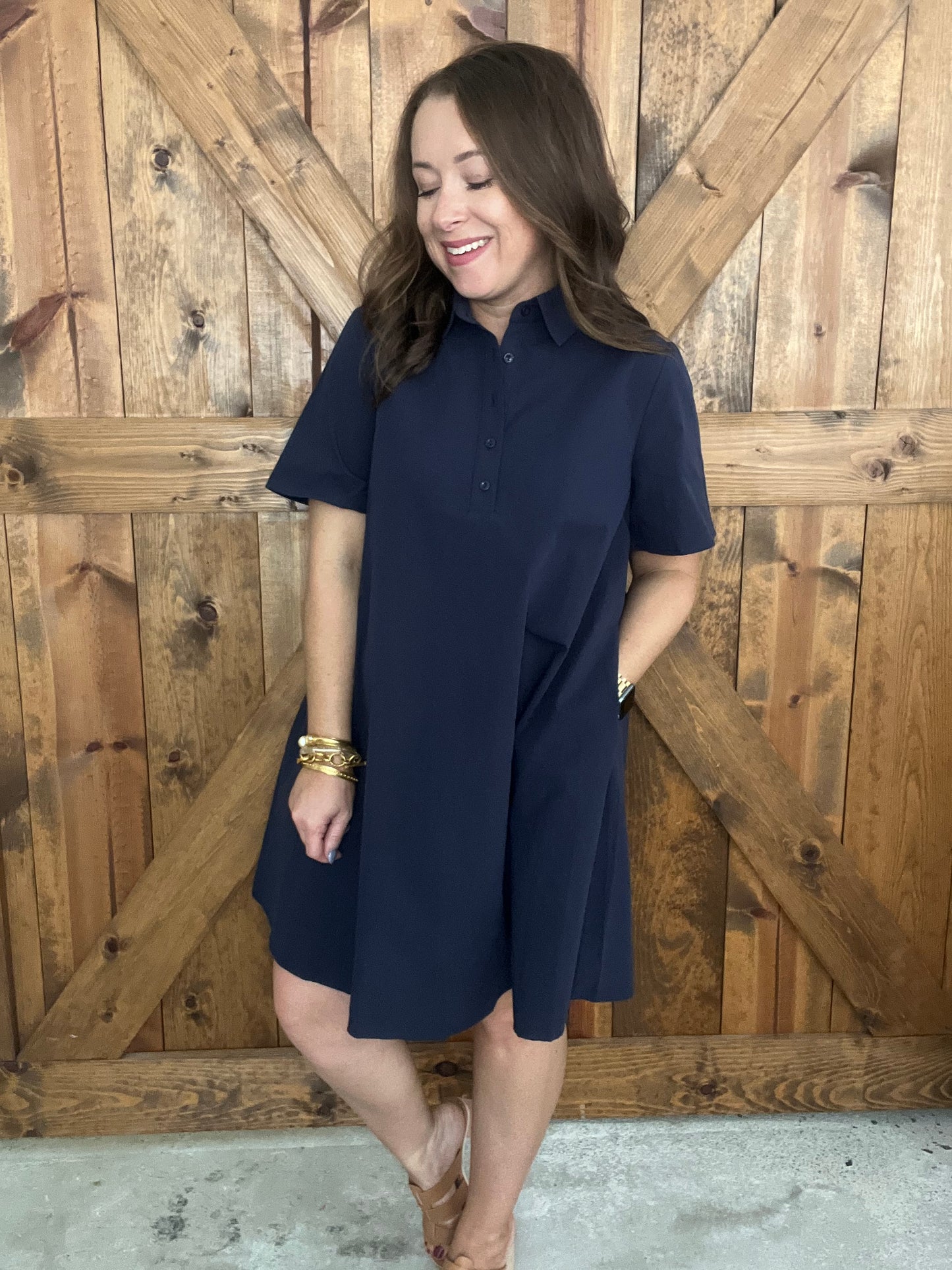 Turn It Around Dress - Navy