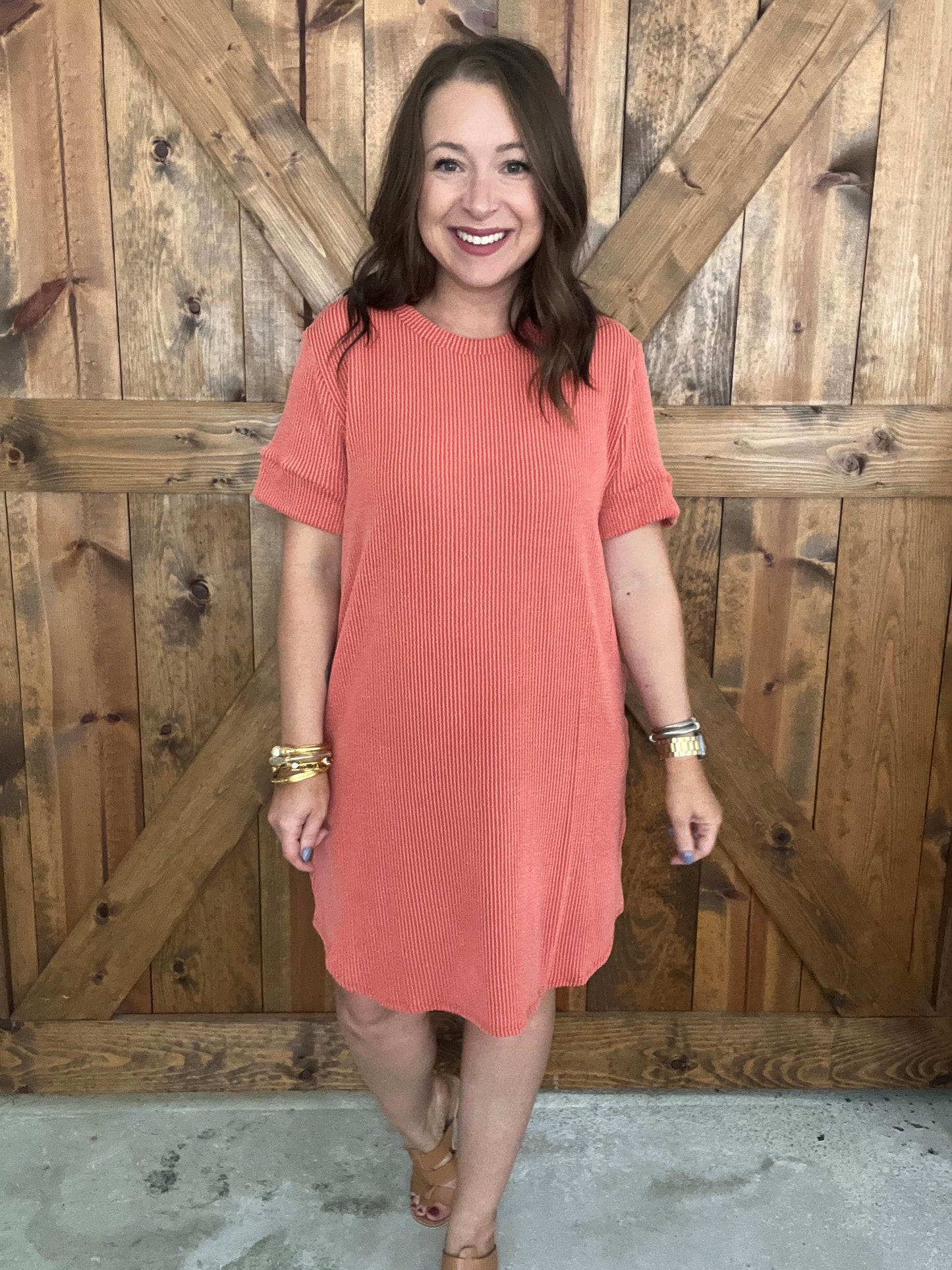 Basic Bliss Dress - Rust