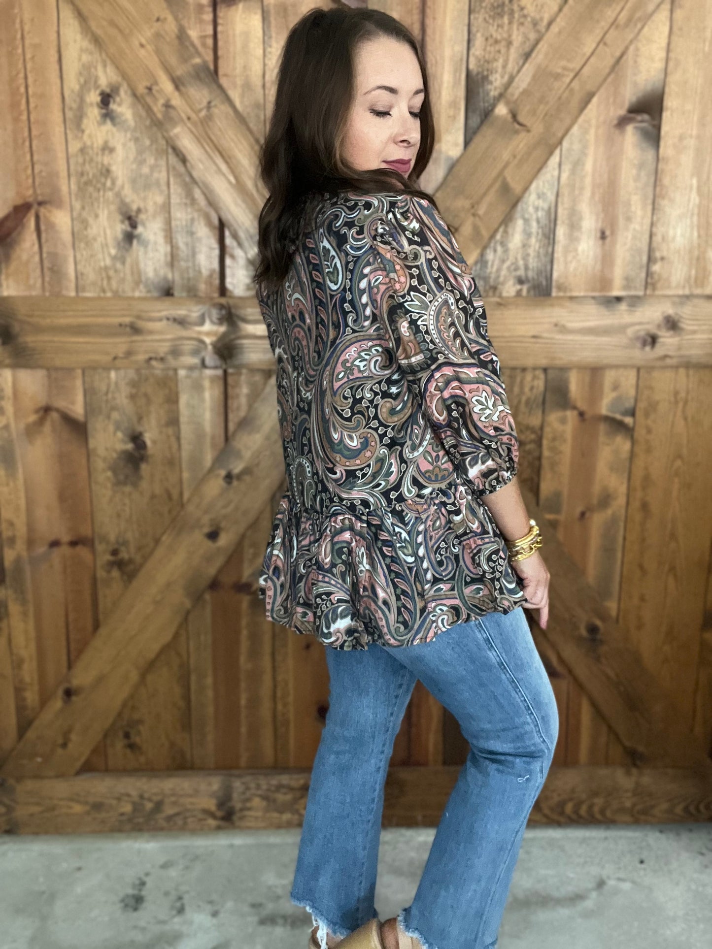 Fall Haze Top - Black/Pink