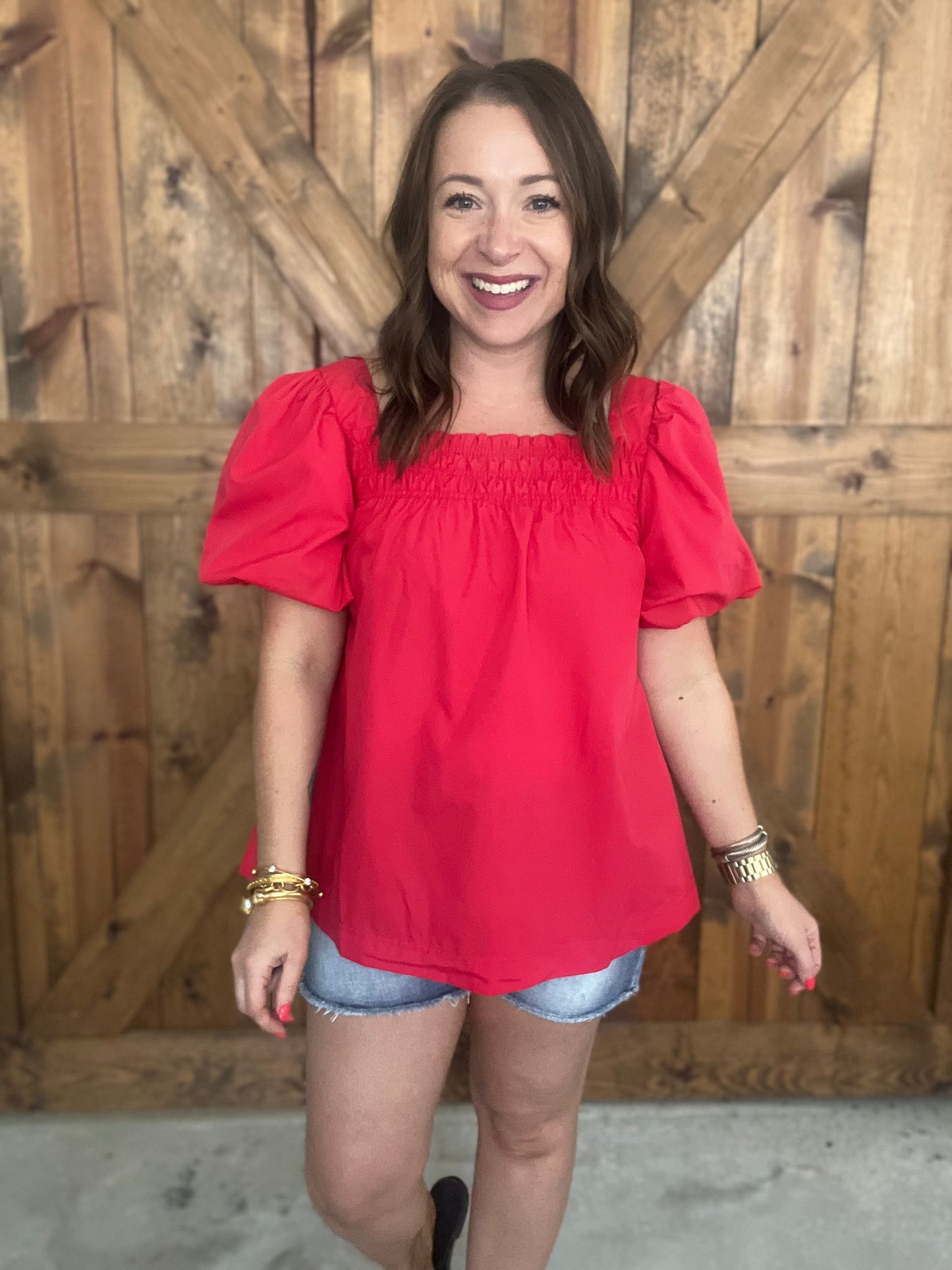 American Saturday Night Top - Red