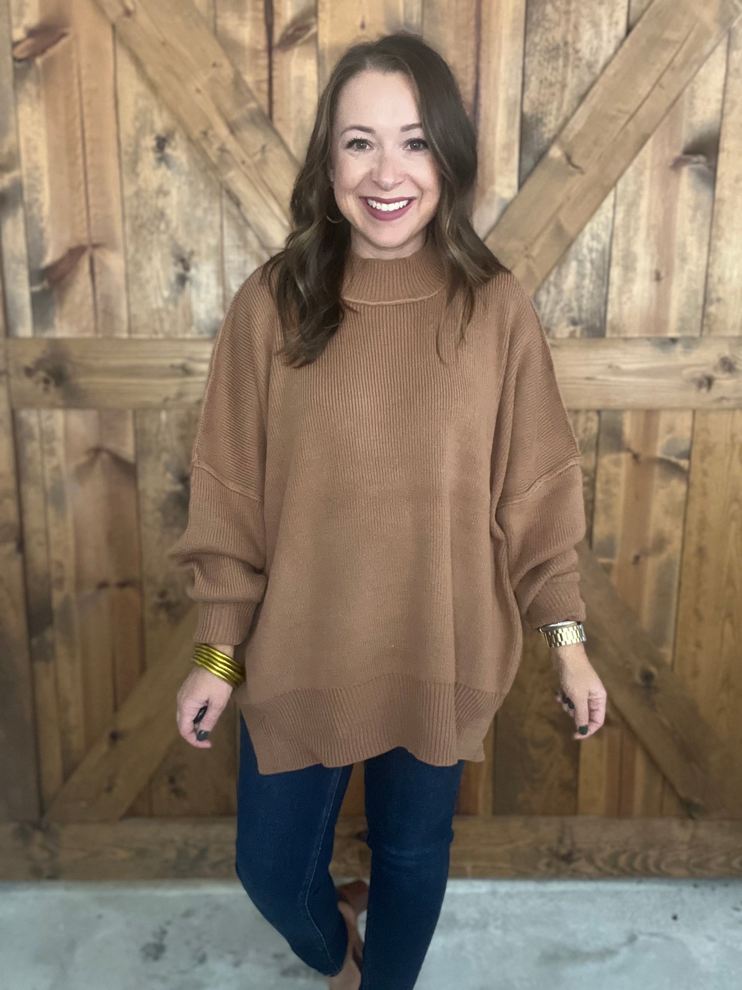 Snuggle Season Sweater - Camel