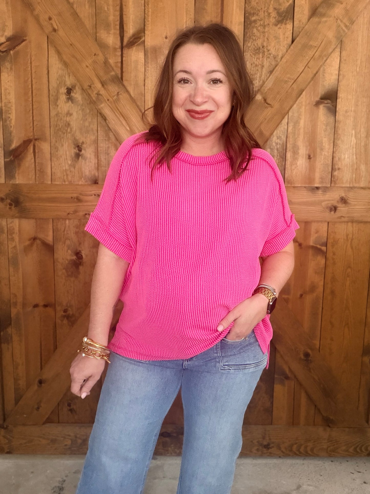 Must Have Basic Top - H.Pink