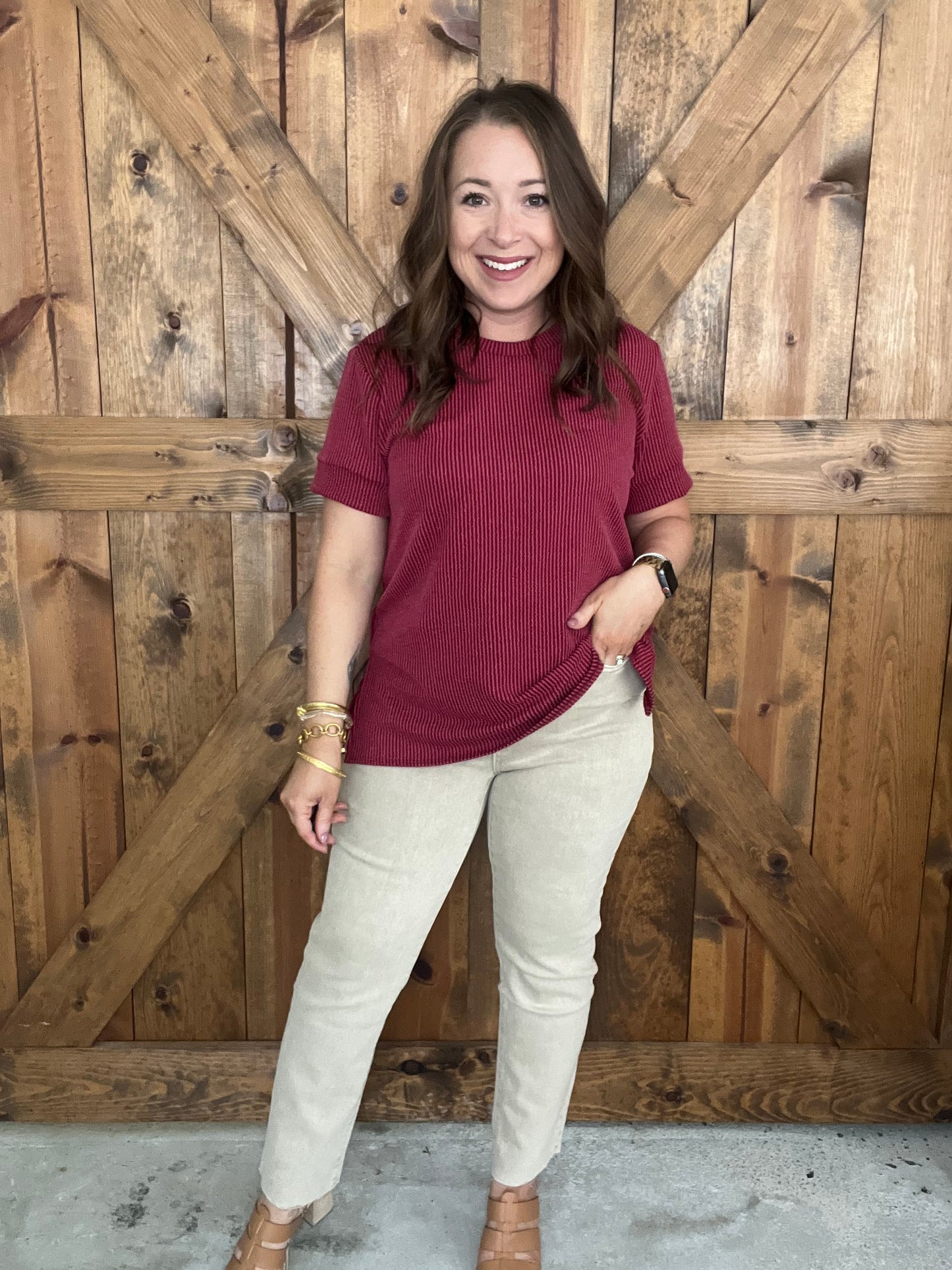 Basic Bliss Top - Cranberry