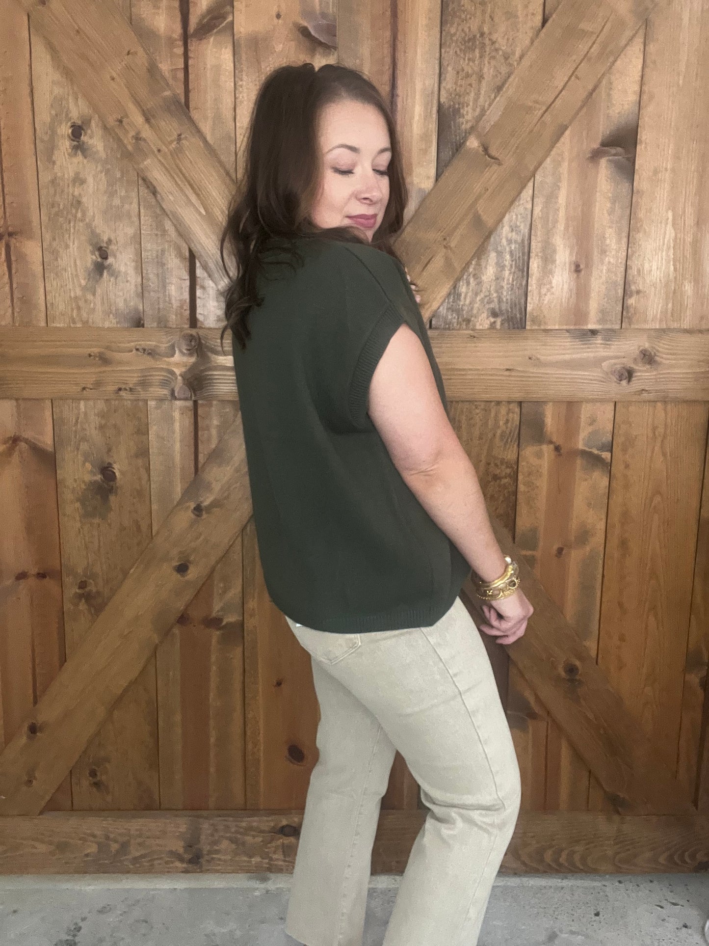 Any Day Now Top - Dk Olive