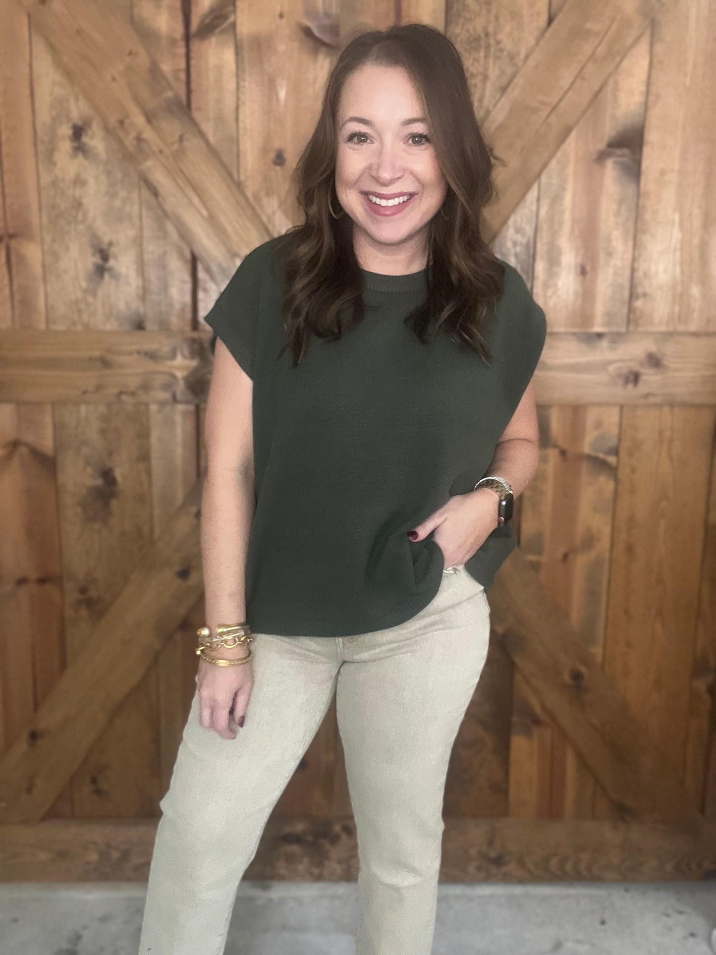 Any Day Now Top - Dk Olive