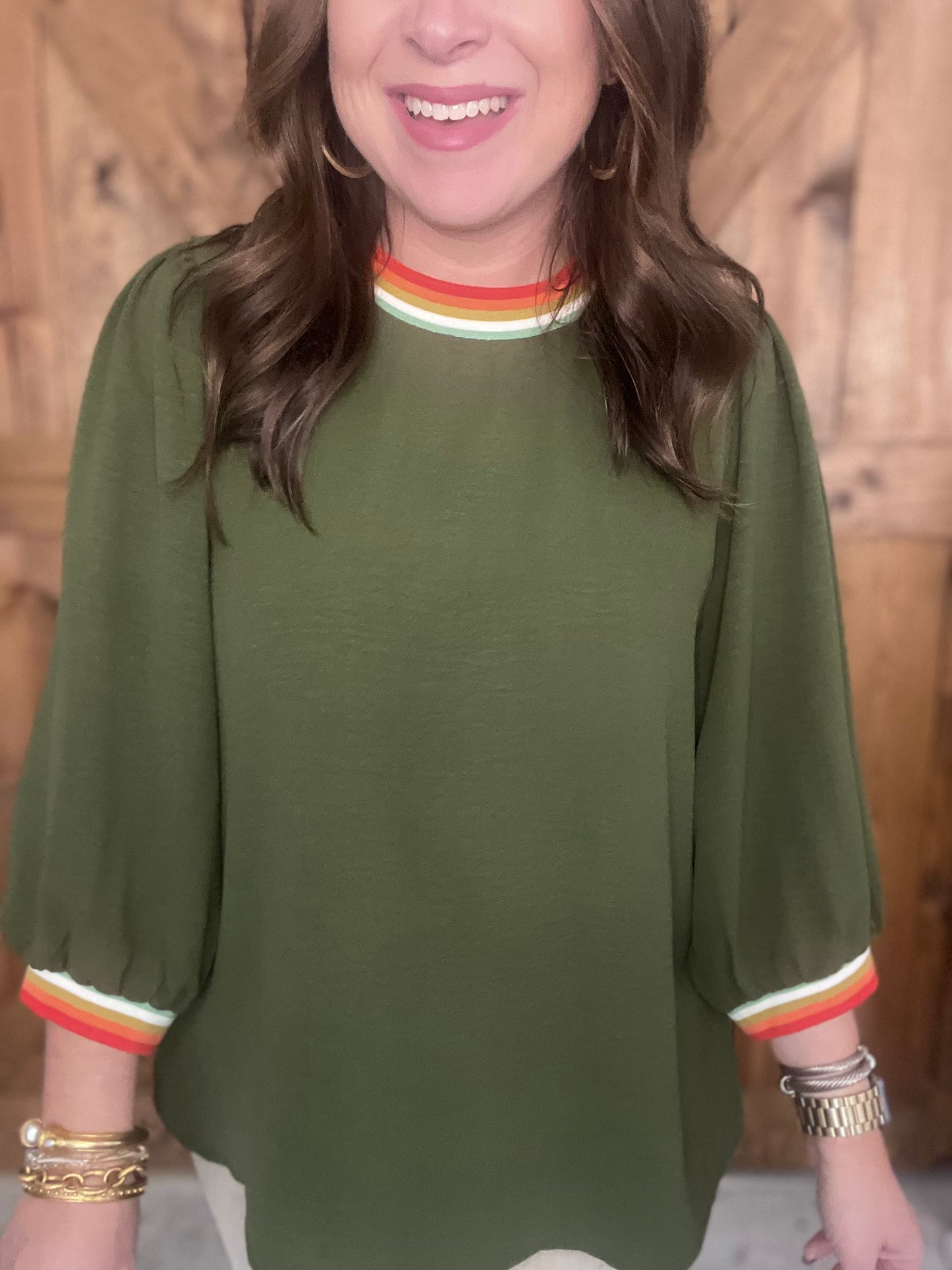 Right Down The Line Top - Olive