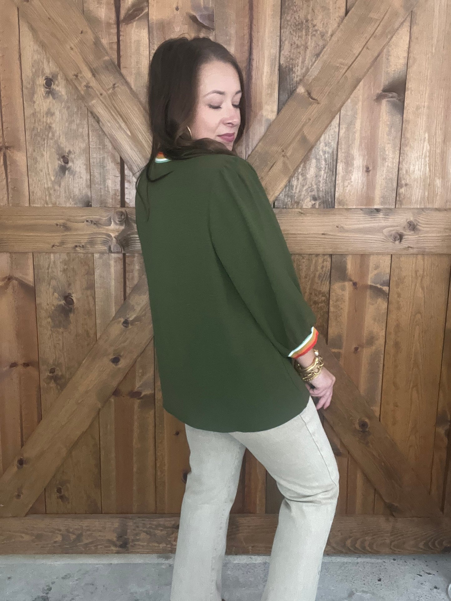 Right Down The Line Top - Olive