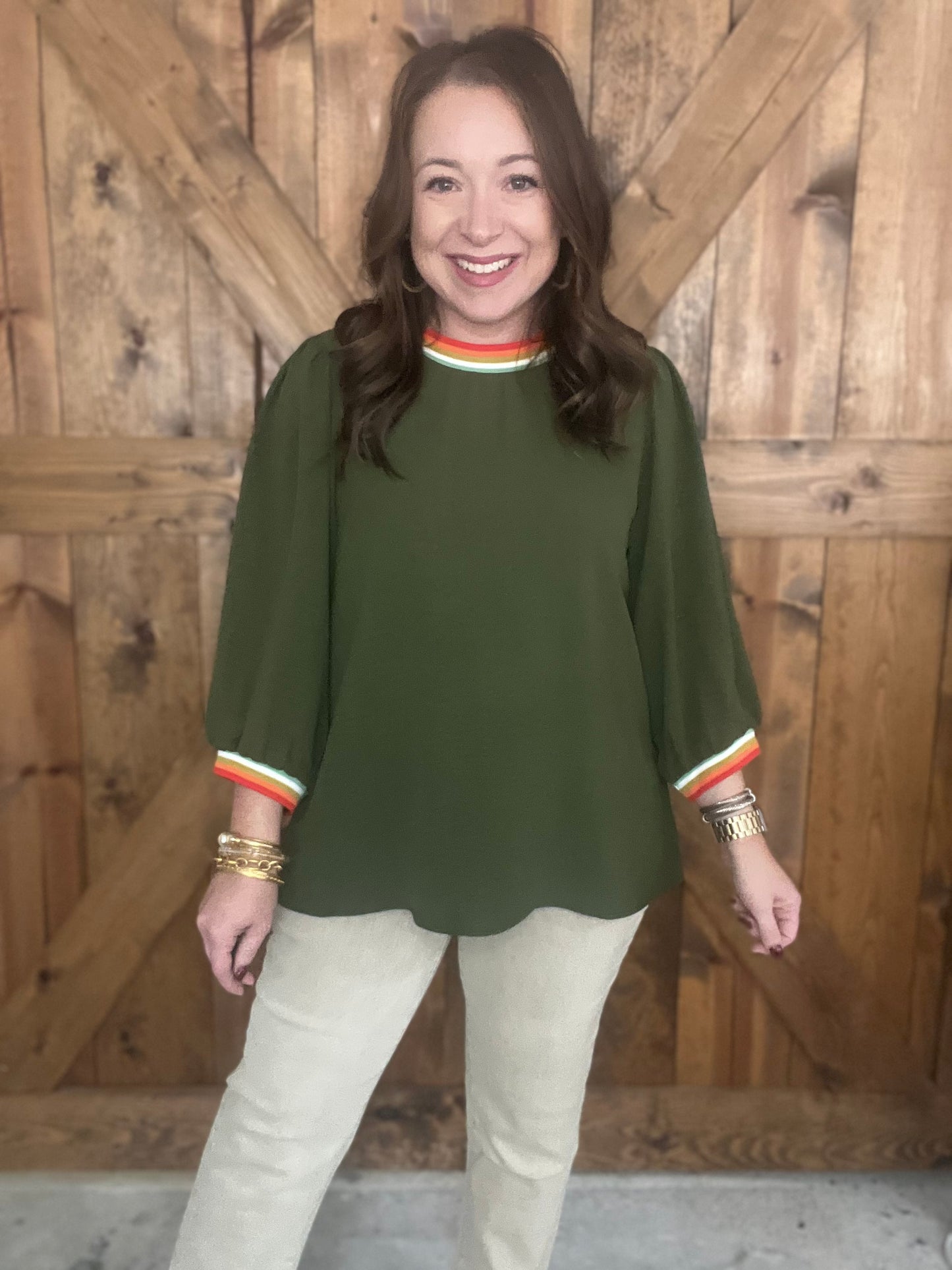 Right Down The Line Top - Olive