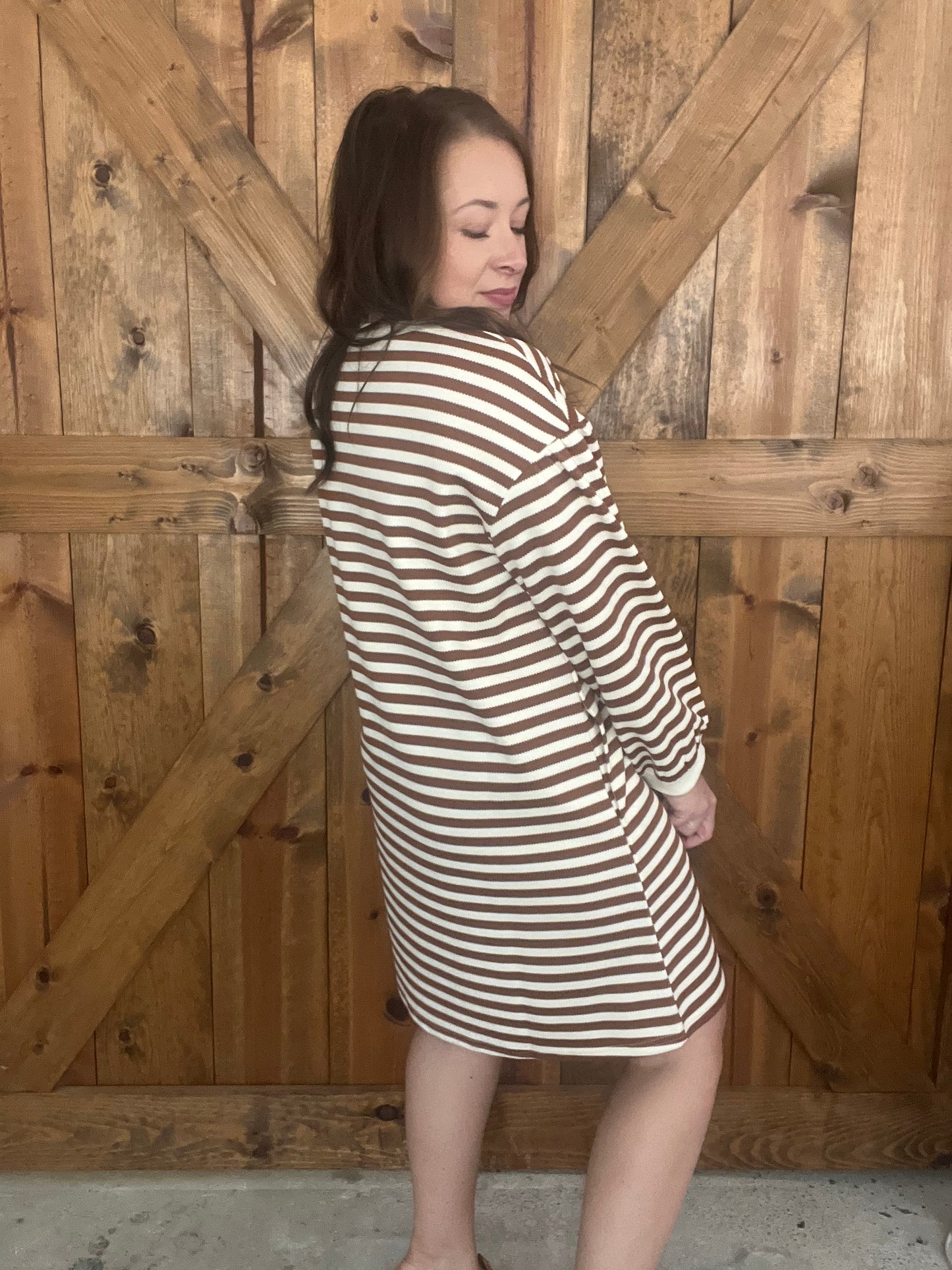 Straight Away Dress - Brown