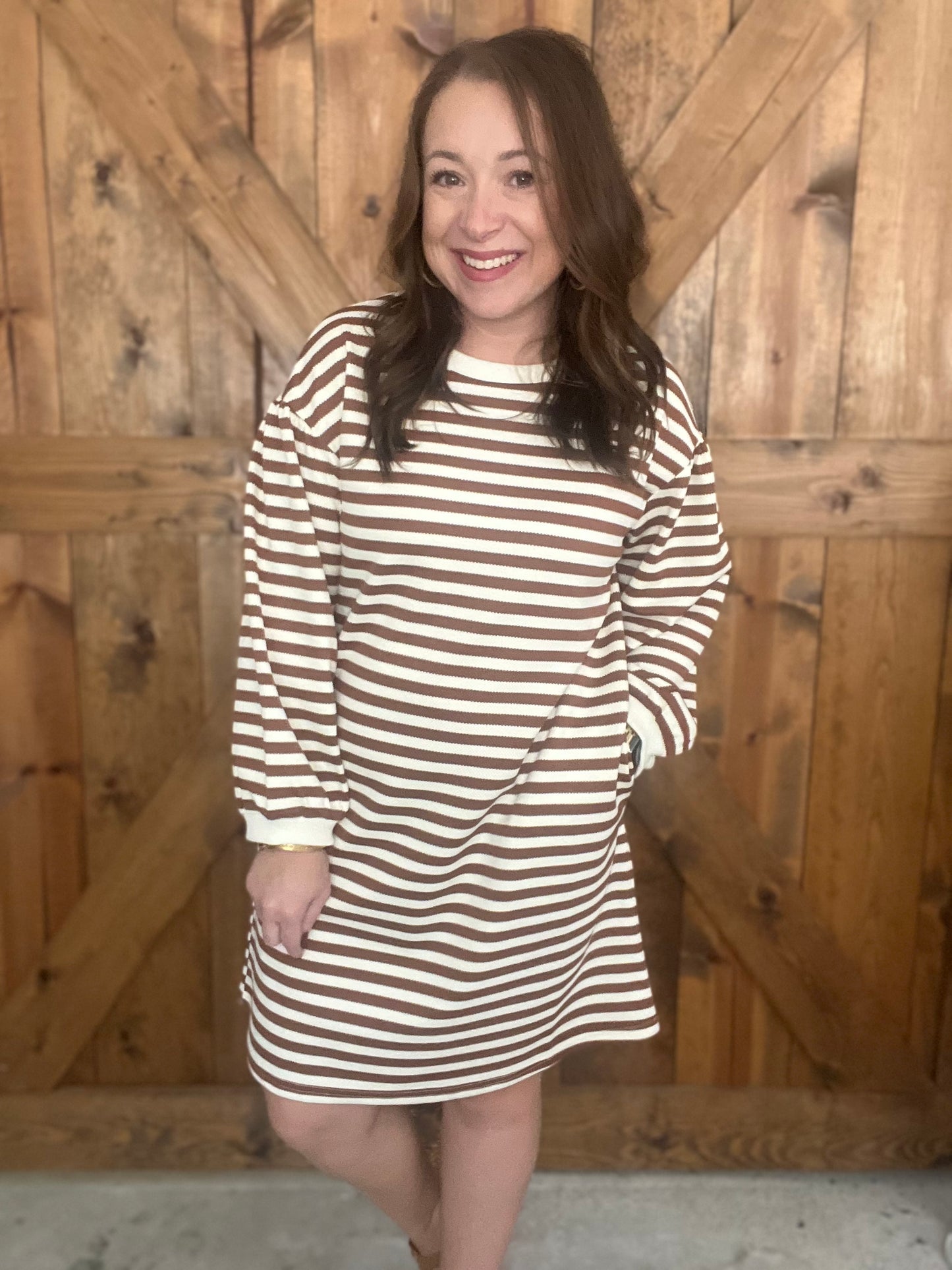Straight Away Dress - Brown