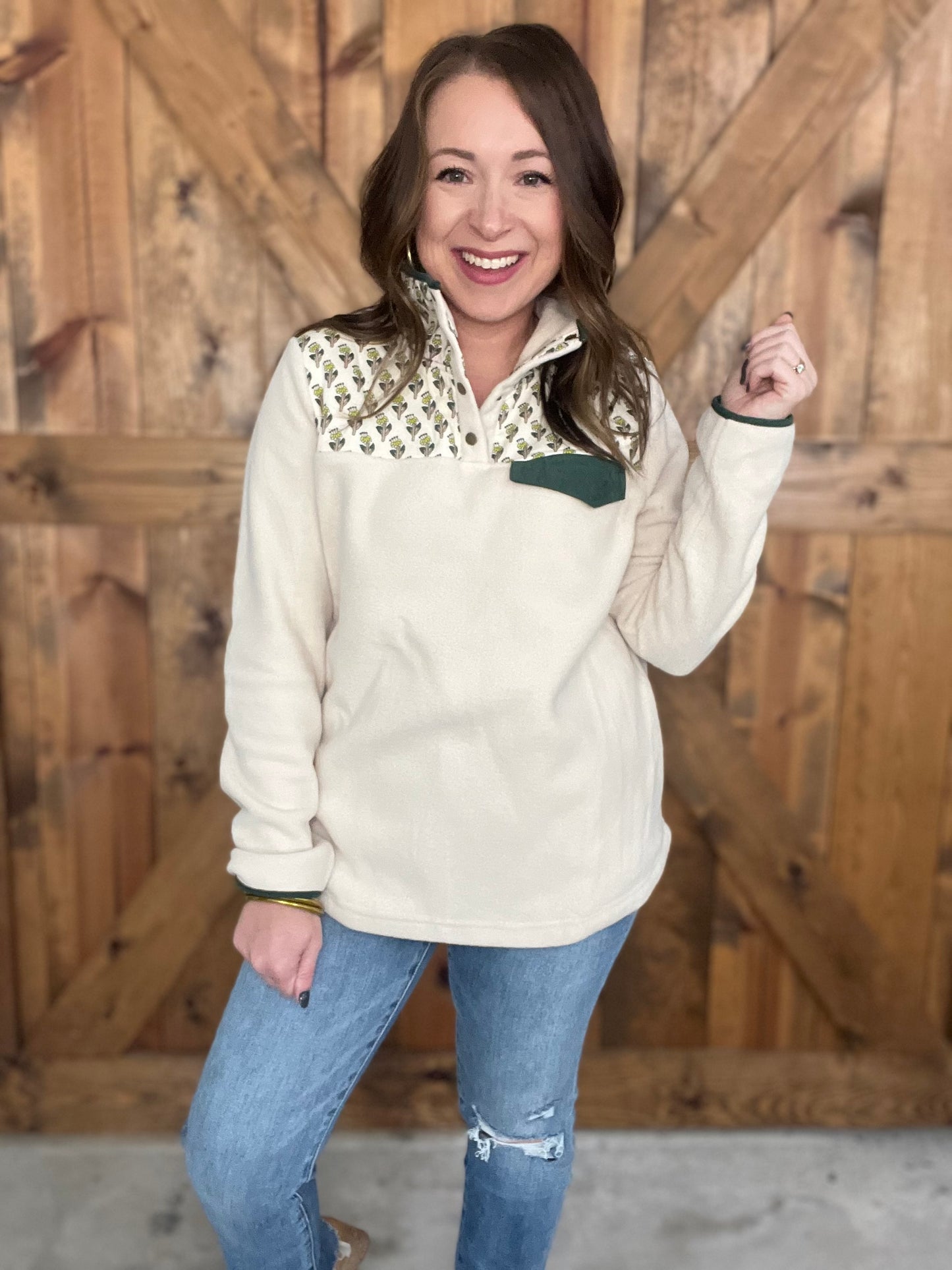 Darling Fleece Pullover - Ecru