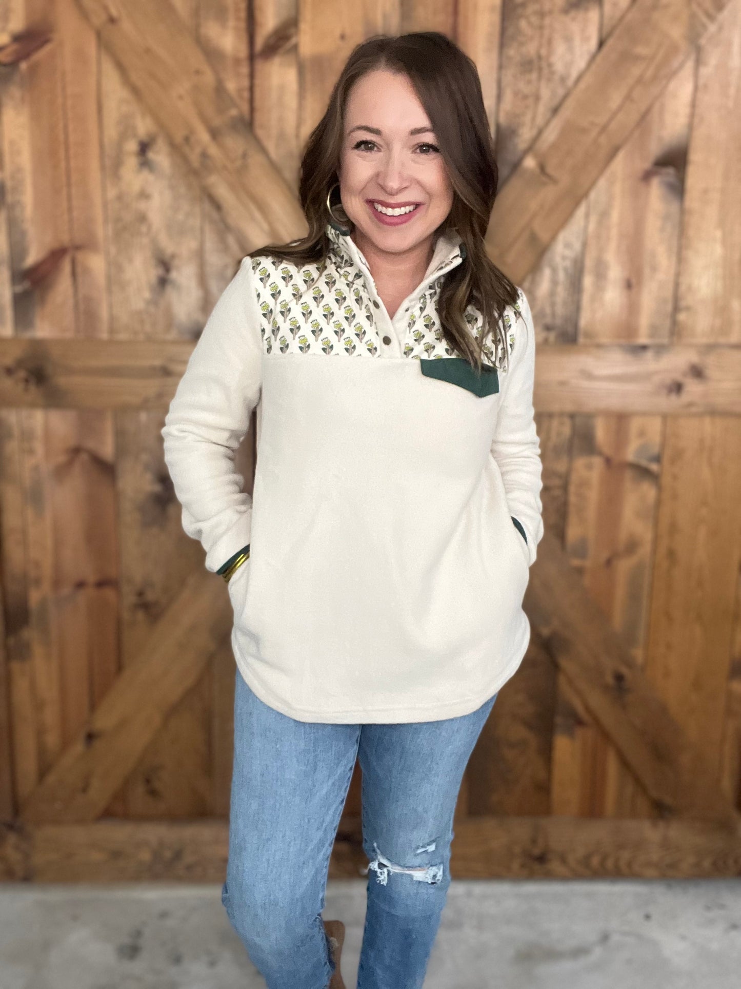 Darling Fleece Pullover - Ecru