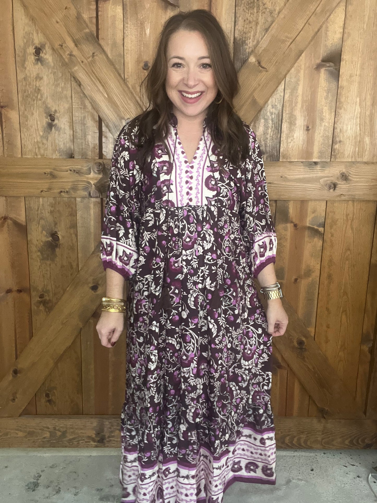 Fall Boho Dress - Purple