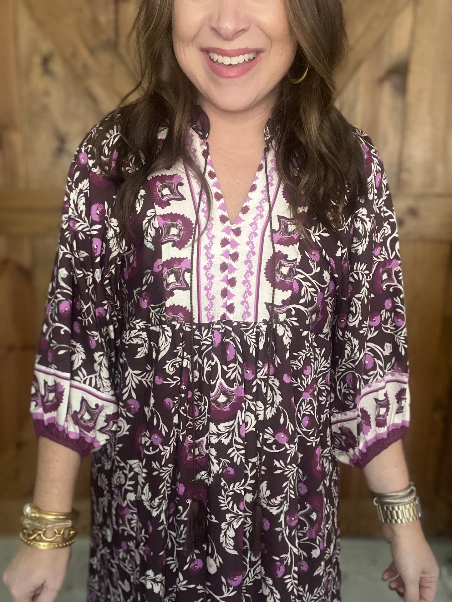 Fall Boho Dress - Purple
