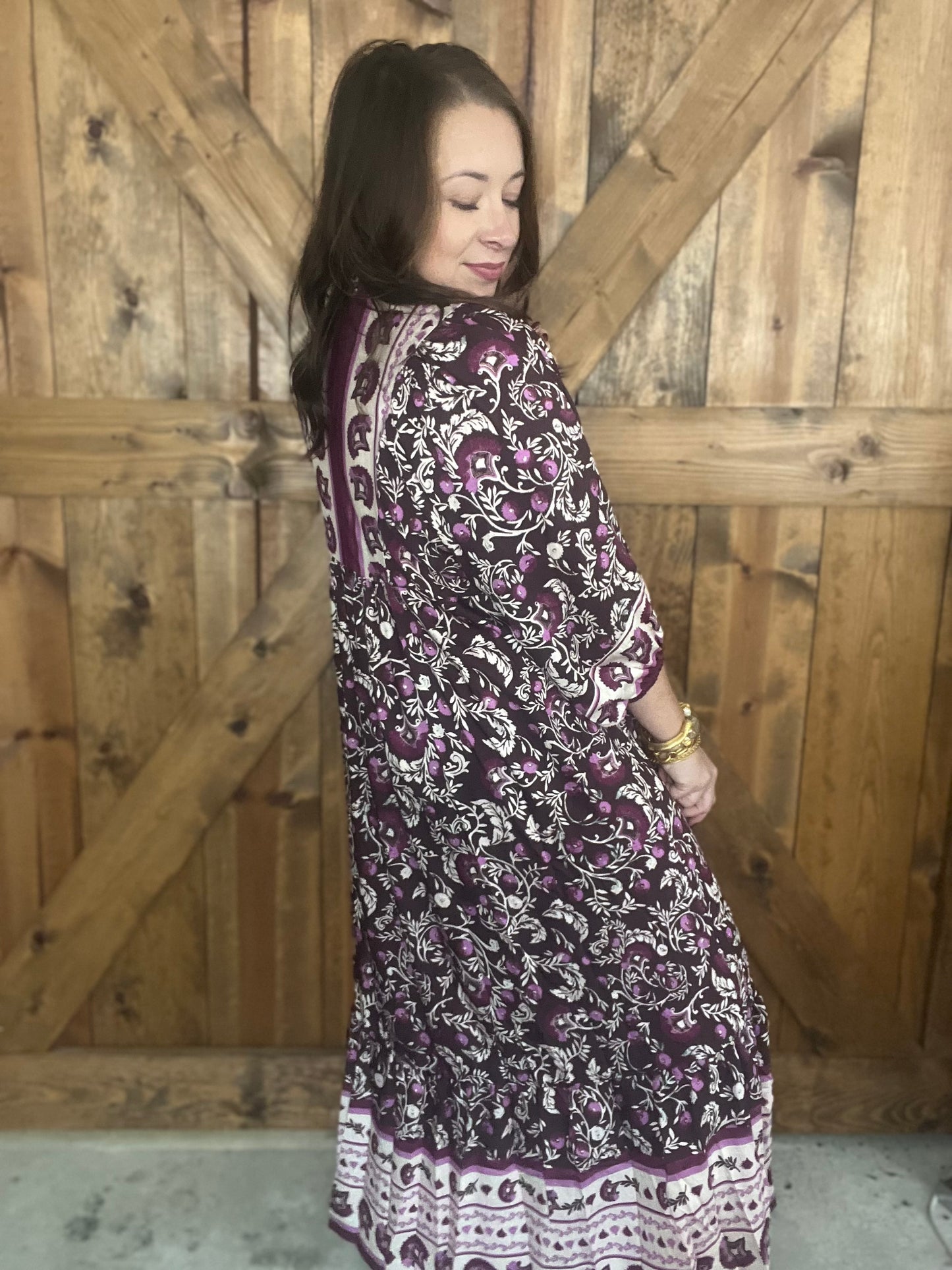 Fall Boho Dress - Purple