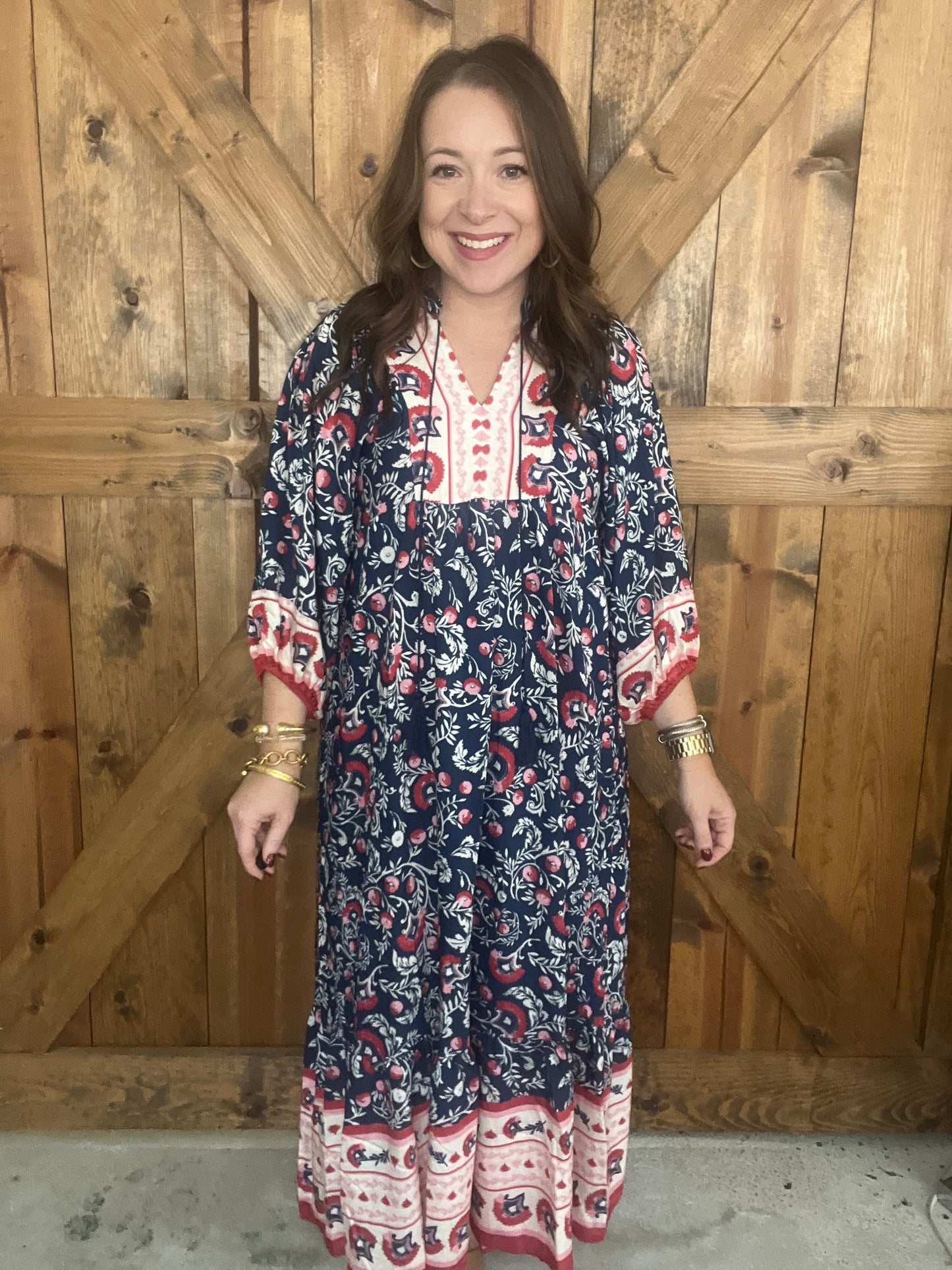 Fall Boho Dress - Navy