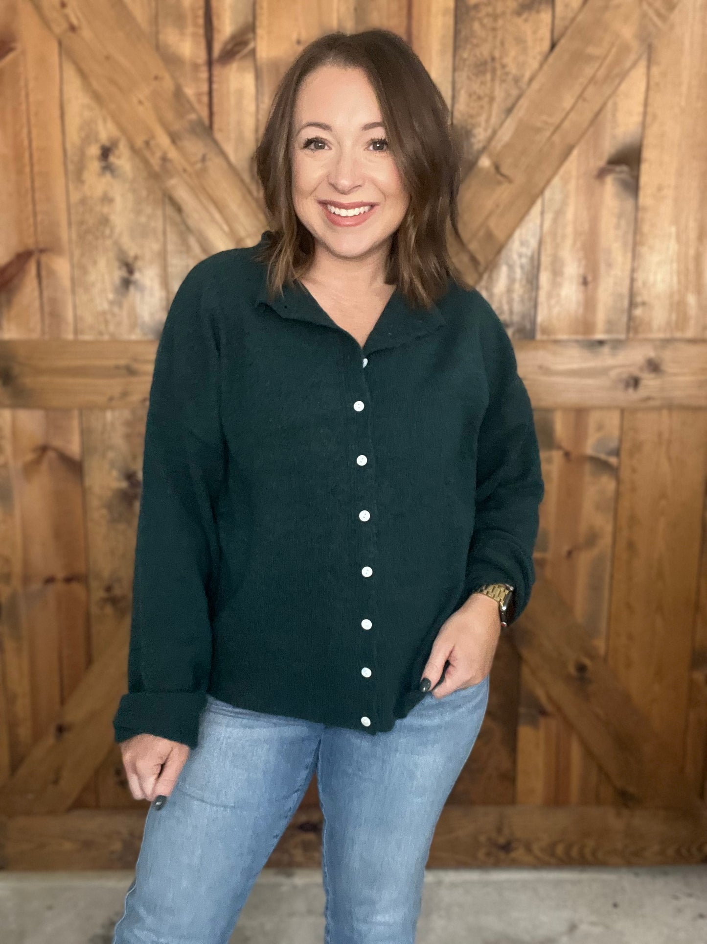 Feel Your Love Cardigan - H Green