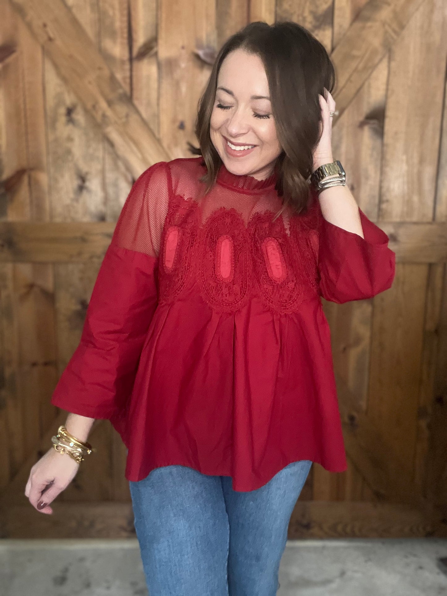 Meet Me at Midnight Top - Burgundy