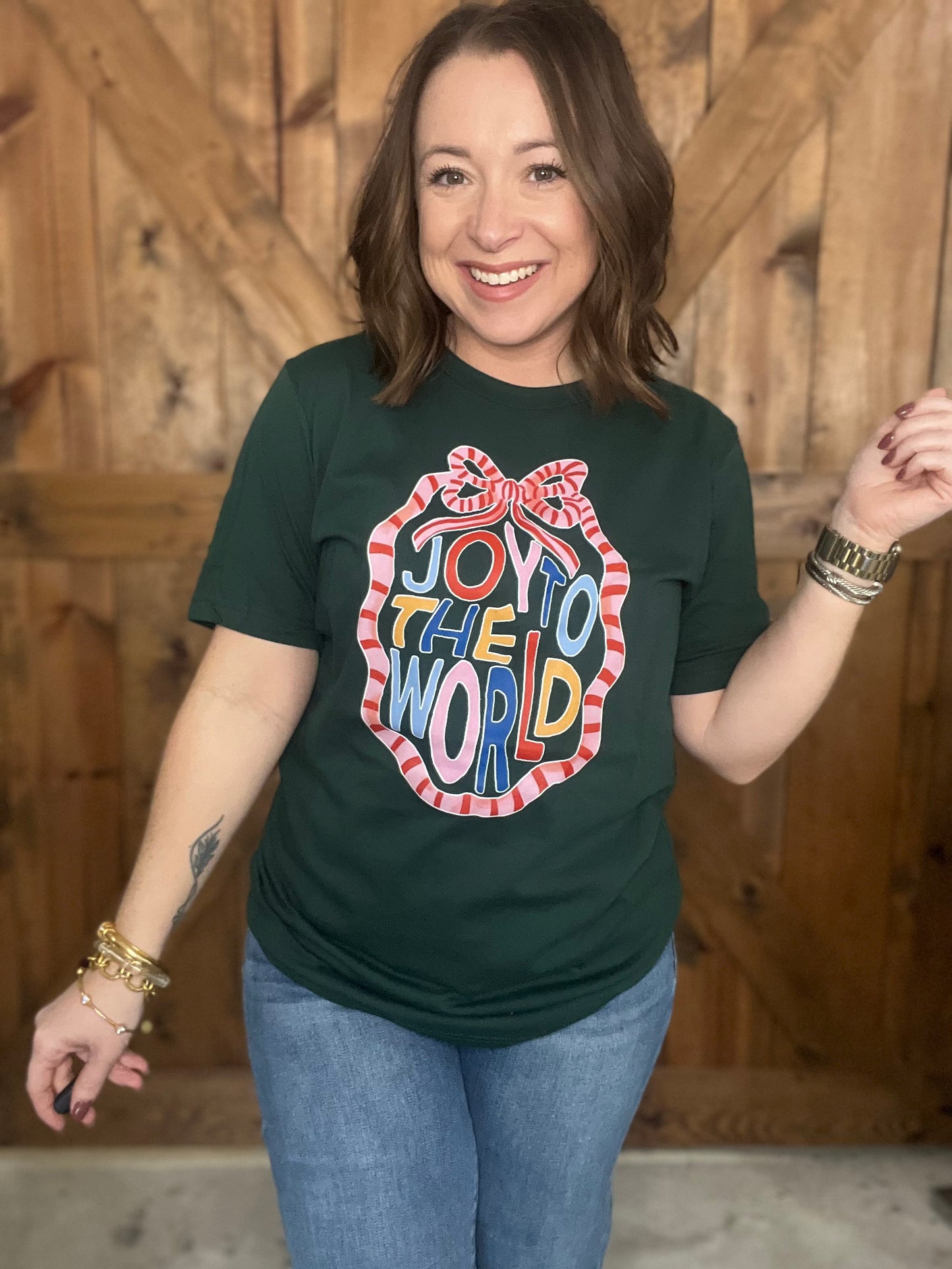 Joy To the World Bow Tee