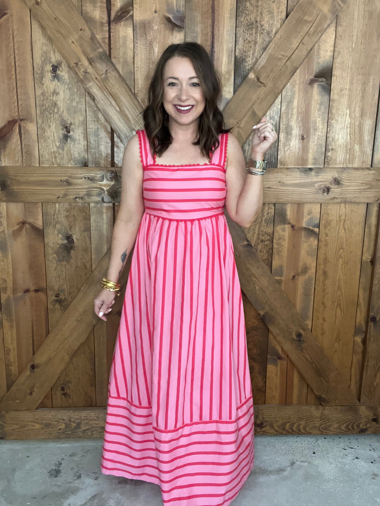 Luxe Lines Dress - Pink