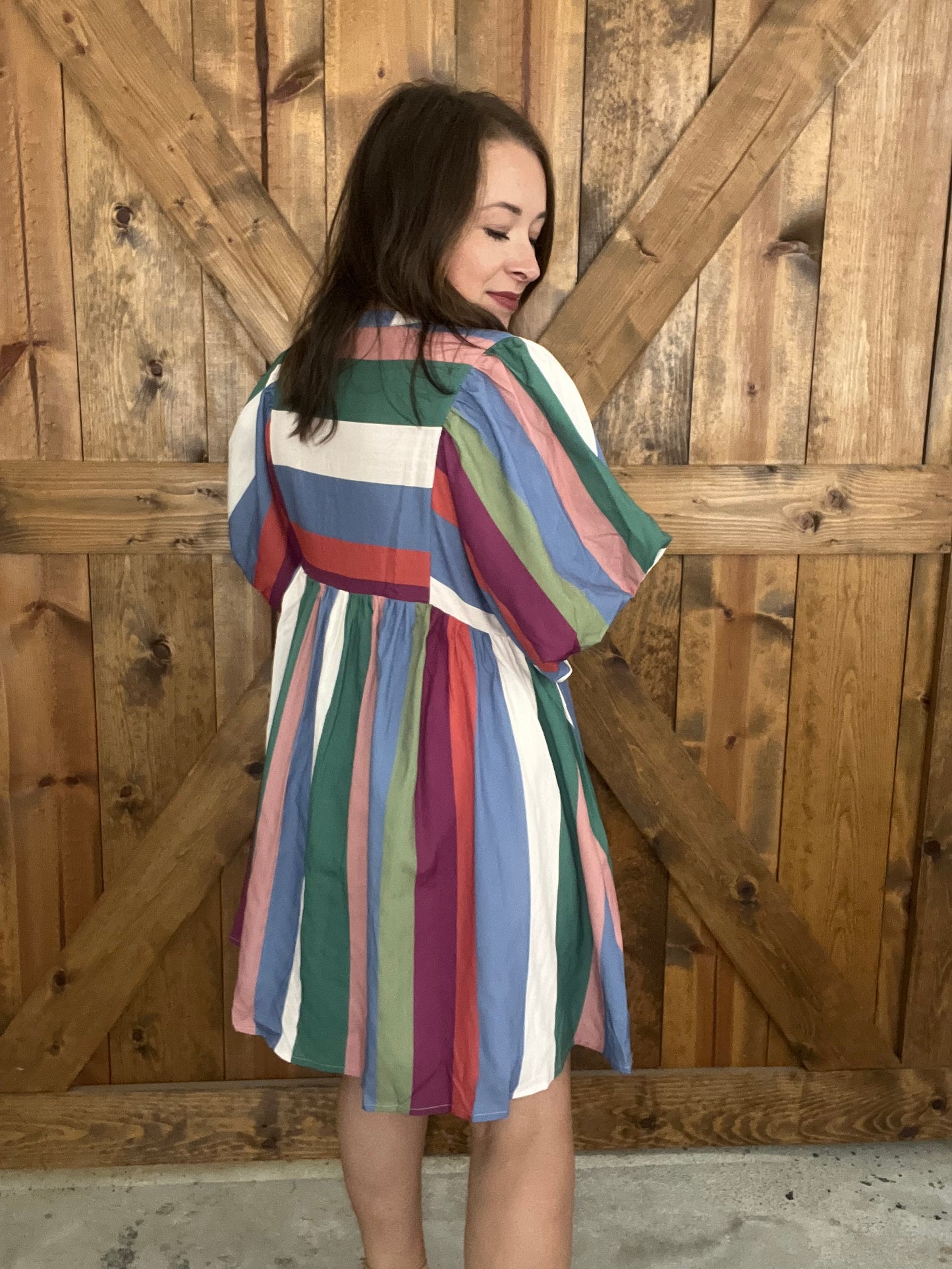 Stripe This Way Dress - Plum