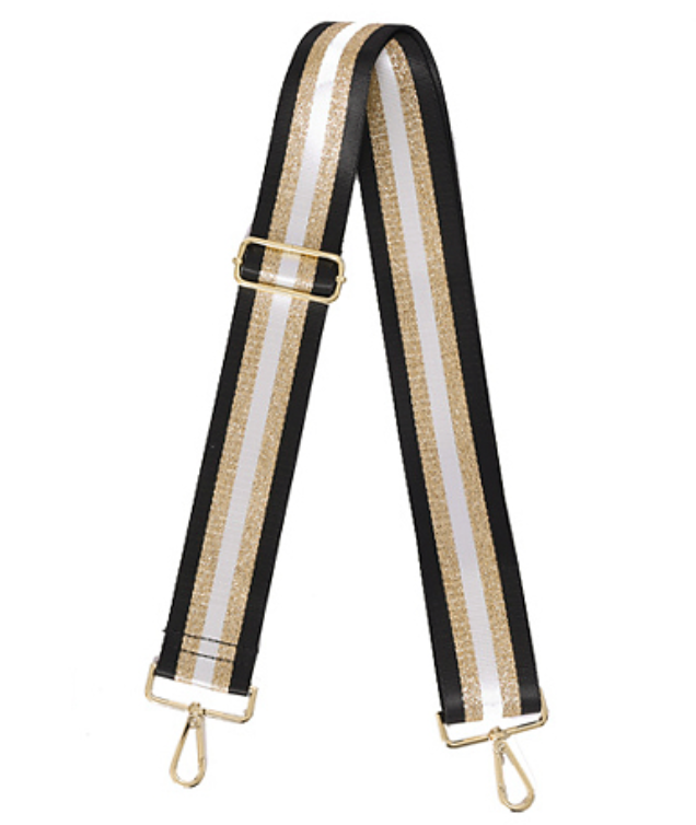 Black/Gold Glitter Guitar Strap