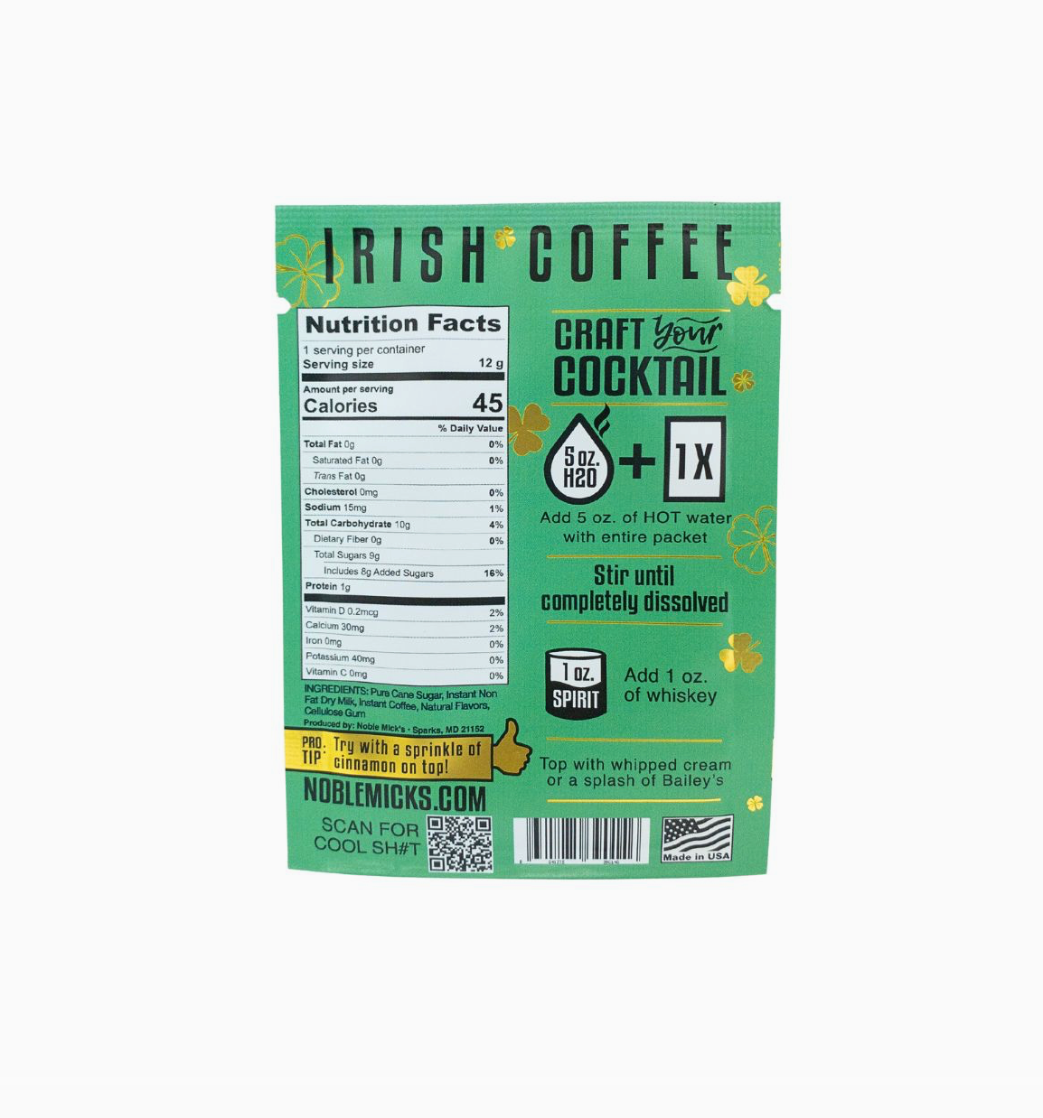Irish Coffee Craft Cocktail