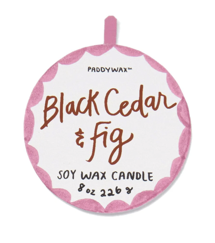 Black Cedar & Fig - Ceramic Painted Candle
