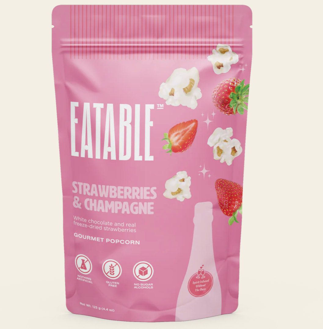 Strawberries + Champagne Popcorn