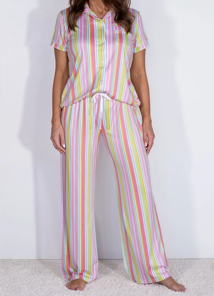 Stripe Button Up PJ Set