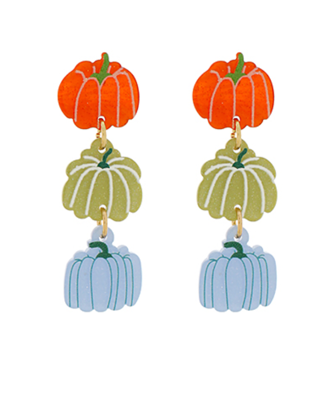 Thanksgiving Linear Pumpkin Earrings