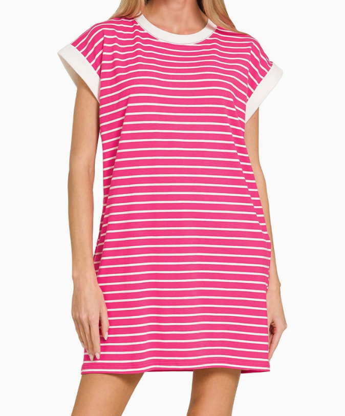 Throw On + Go Dress - Hot Pink