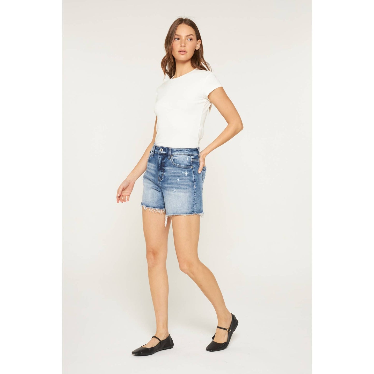 Midday Blue High Rise Shorts
