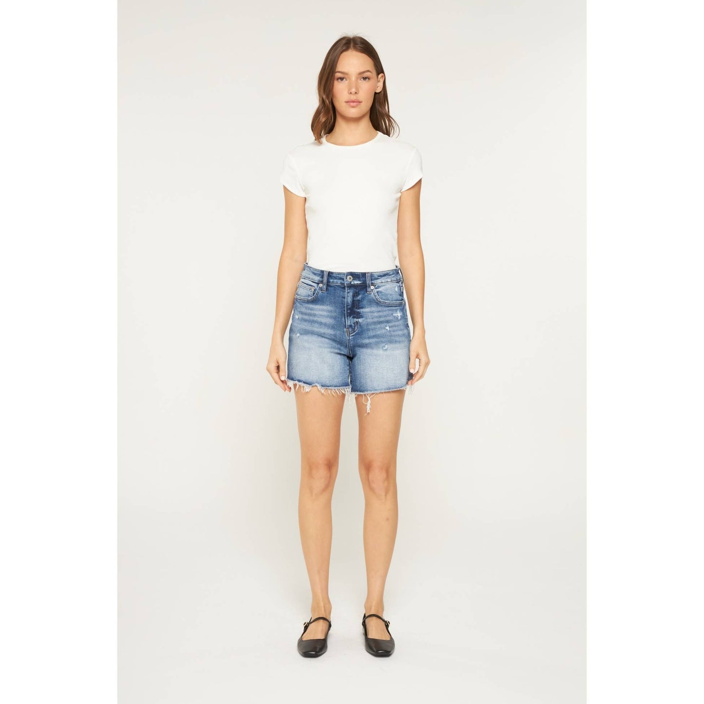 Midday Blue High Rise Shorts