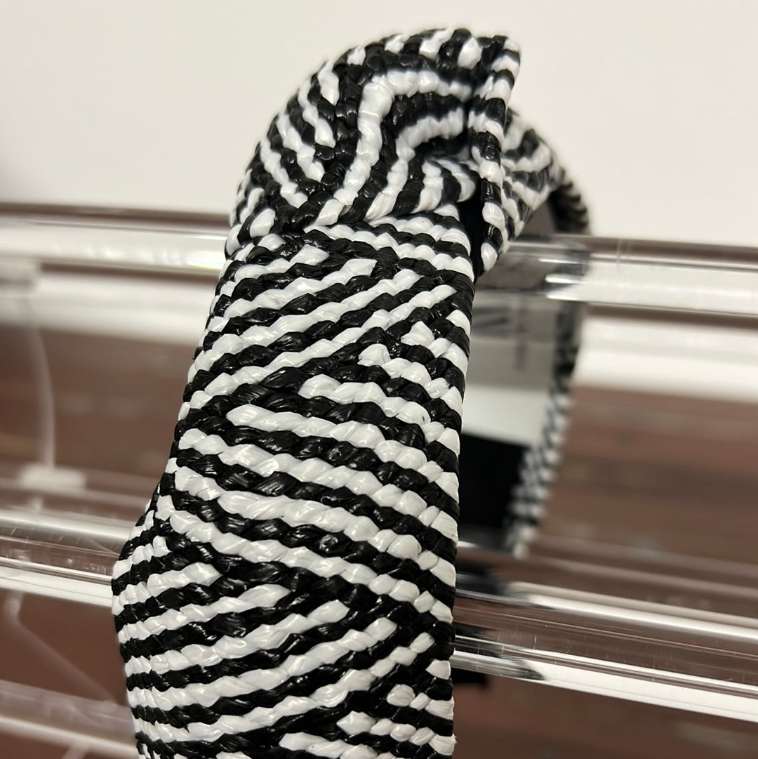 Black/White Woven Headband