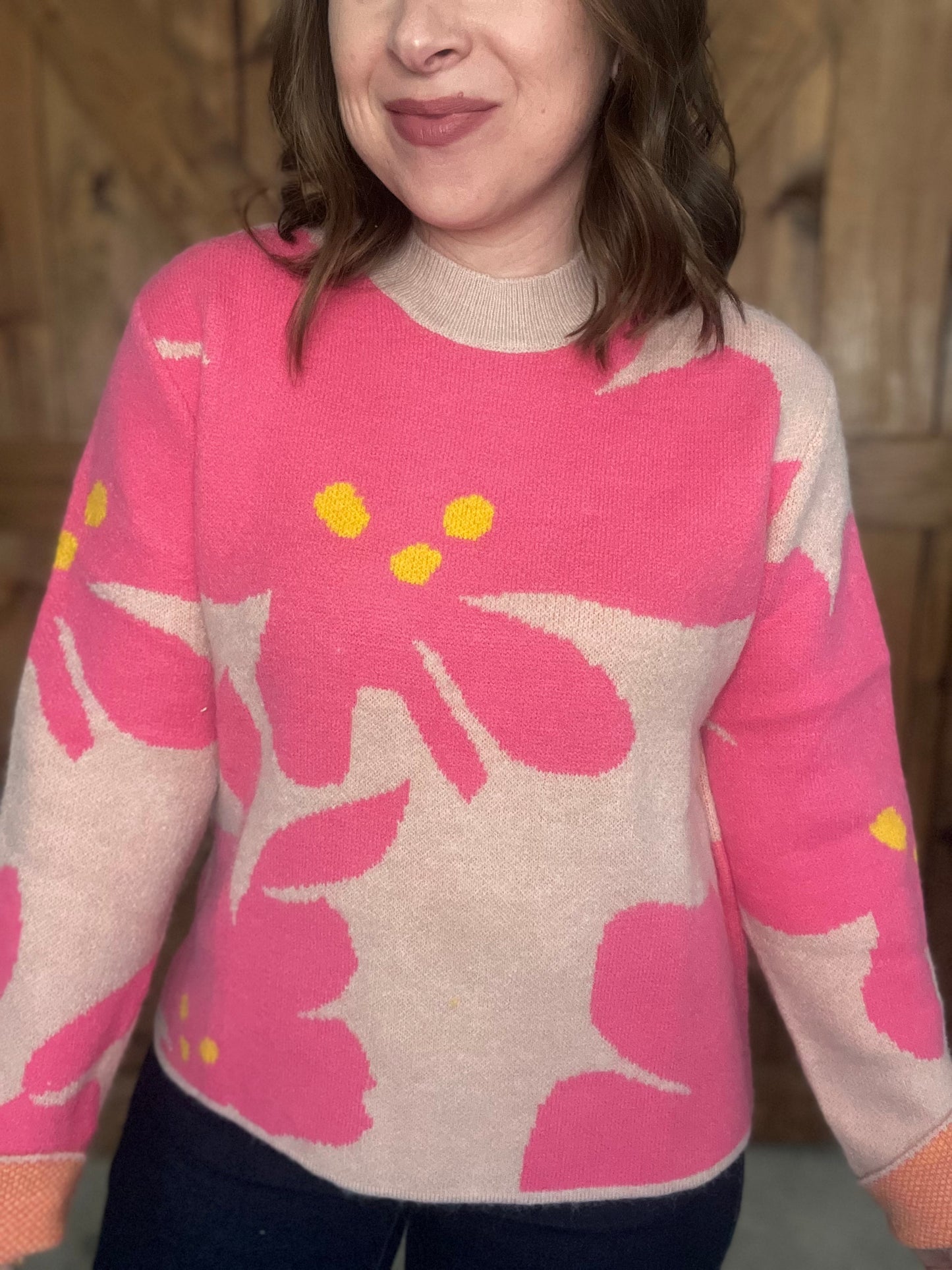 Retro Floral Sweater