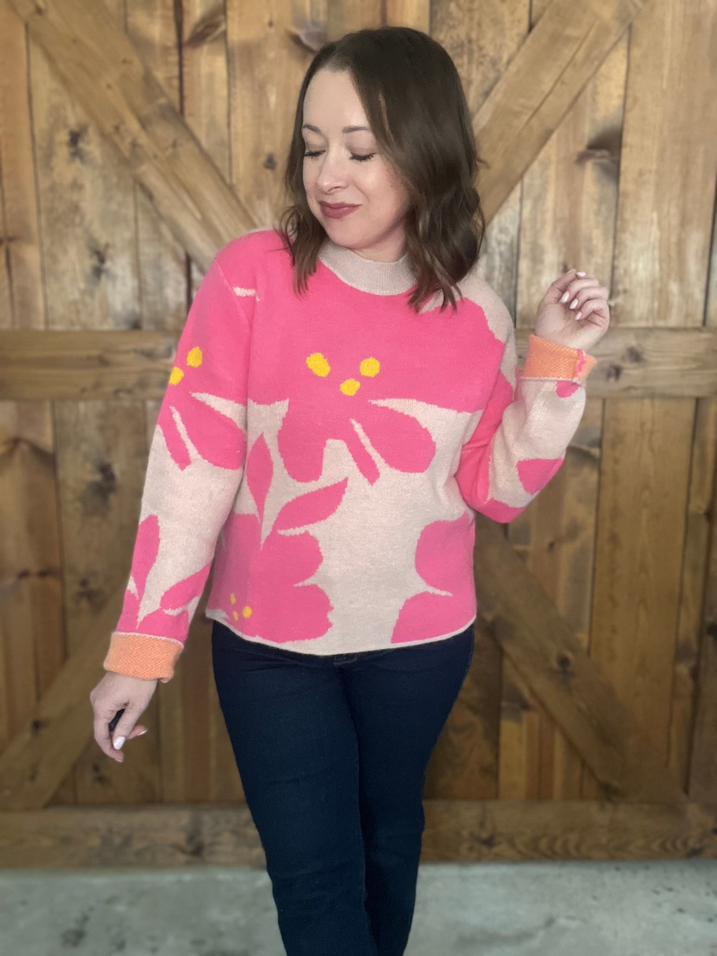Retro Floral Sweater