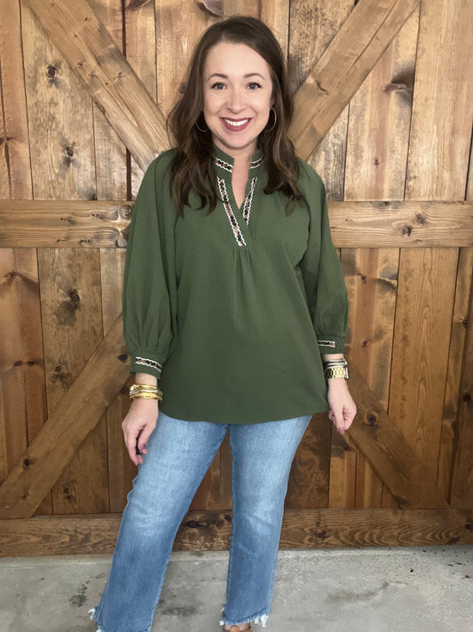 A Touch of Wild Top - Olive