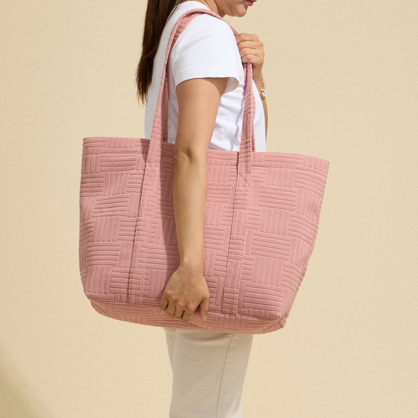 Quilted Tote Bag Dusty Pink