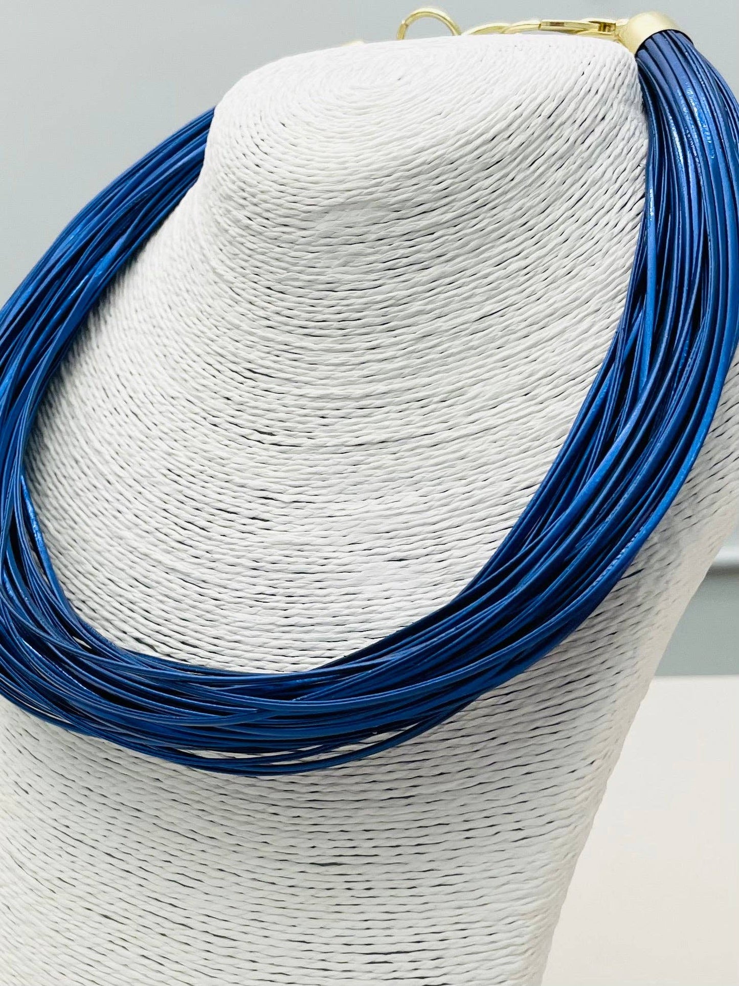 Leatherette Necklace - Blue