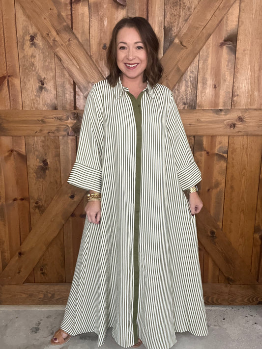 Timeless Charm Dress - Olive